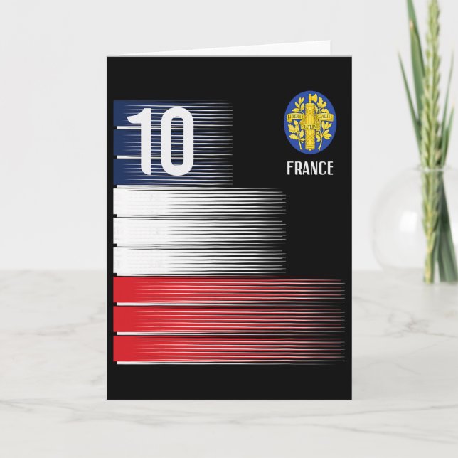 Carte France Flag Number 10 French Soccer Men Women Boys (Devant)