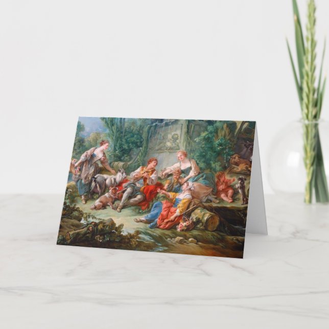 Carte francois boucher shepherd's idyll rococo scenery (Devant)