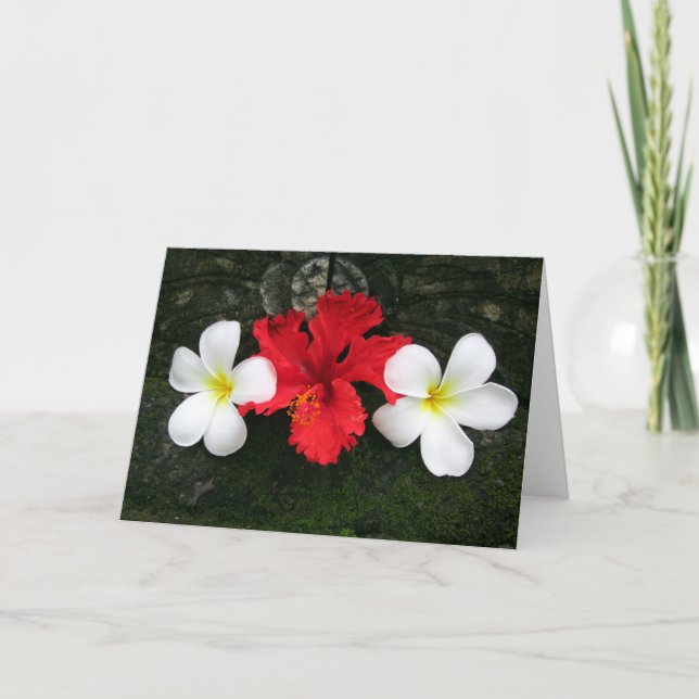 Carte frangipani à trois (Devant)