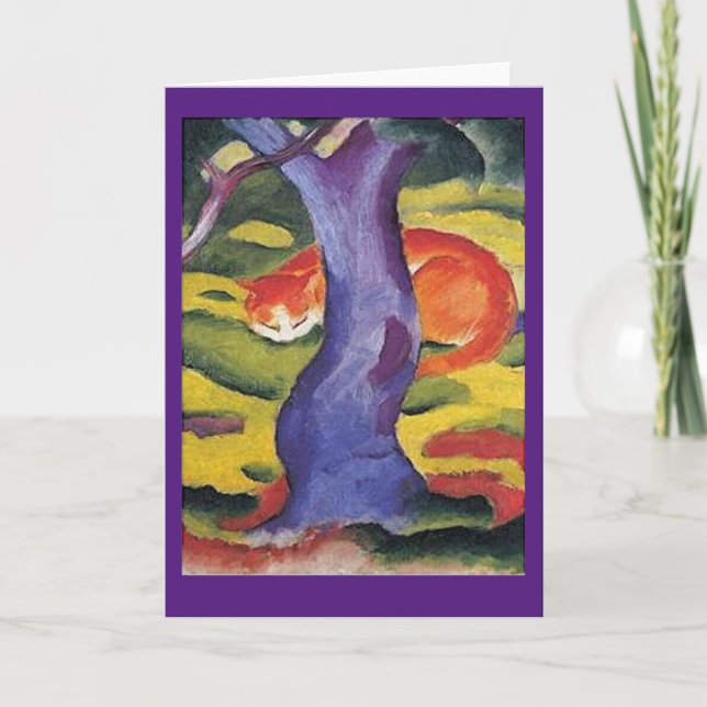 Carte Franz Marc, Art, Chat Caché Derrière un Arbre, (Devant)