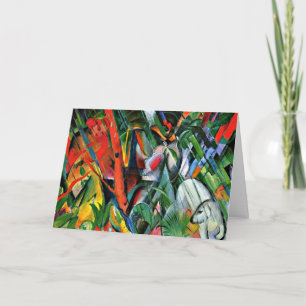 Carte Franz Marc art : Dans la pluie, célèbre peinture,