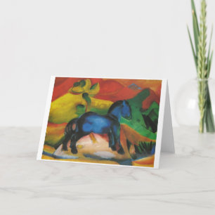 Carte Franz Marc - petite toile bleue d'huile du cheval