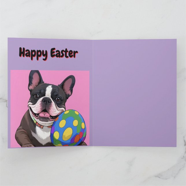 Carte Französische Bulldogge Osterei French Bulldog (Intérieur)