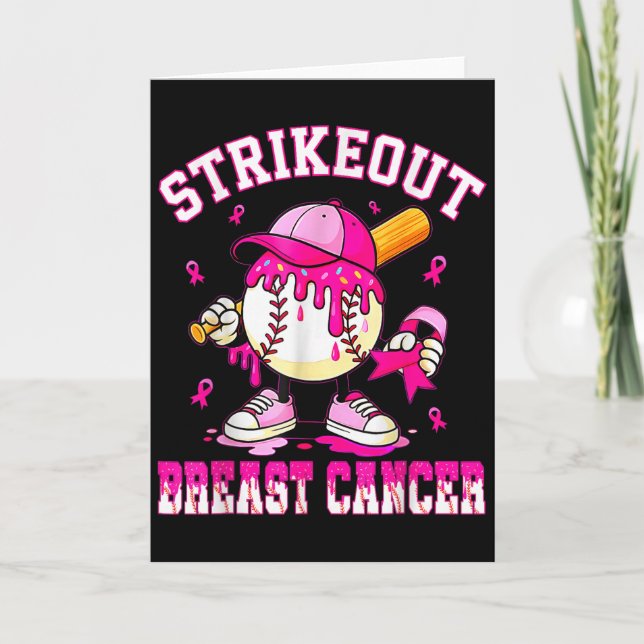 Carte Frapper le cancer du sein Baseball Drip P (Devant)
