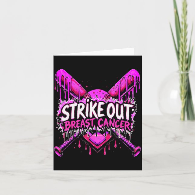 Carte Frapper le cancer du sein Baseball Softball Drip H (Devant)