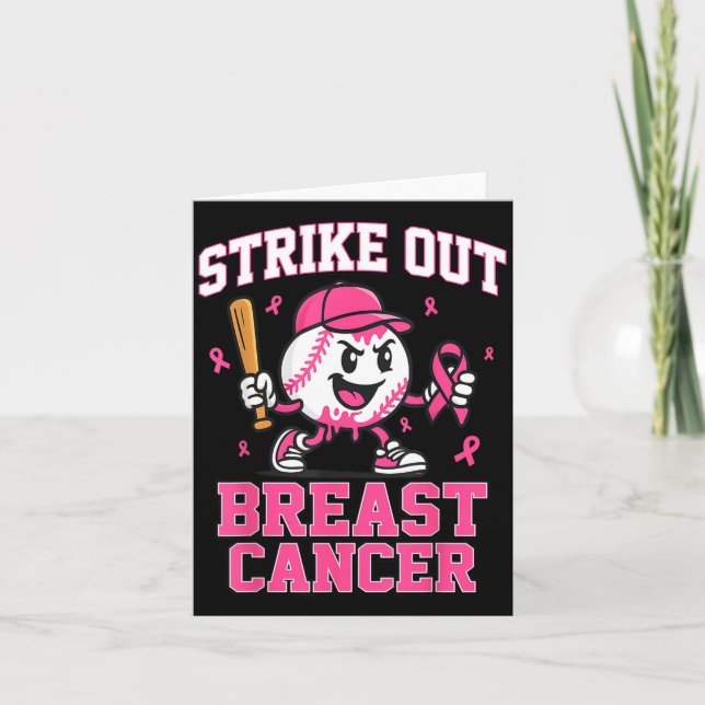 Carte Frapper le cancer du sein Crème glacée au baseball (Devant)