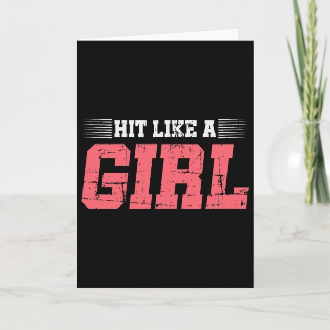 Carte Frappez comme une fille Boxe Cadeau pour fille Mma (Devant)