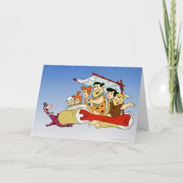 Carte Fred Flintstone Wilma Barney et Betty PEBBLES™ (Devant)