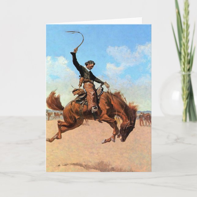 Carte Frederic Remington Art de l'Ouest "Bronco Buster" (Devant)