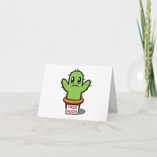 Carte Free Hugs - Cactus Humour Funny BLANK Card (Devant)