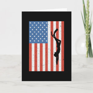 Carte Freediver américain Drapeau Ocean Apnoe Freediver