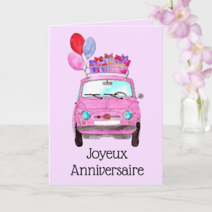 Carte French Birthday Retro Fiat