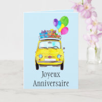 French Birthday Retro Fiat