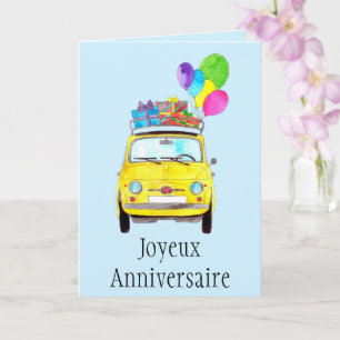 Carte French Birthday Retro Fiat