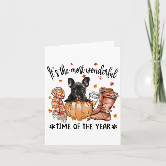 Carte French Bulldog Automne Thanksgiving C'Est Le Plus  (Devant)
