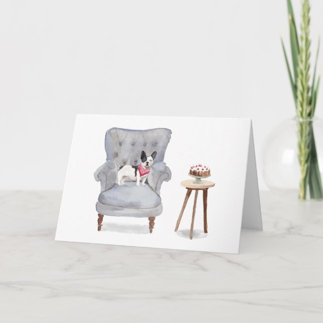 Carte French Bulldog Birthday (Devant)