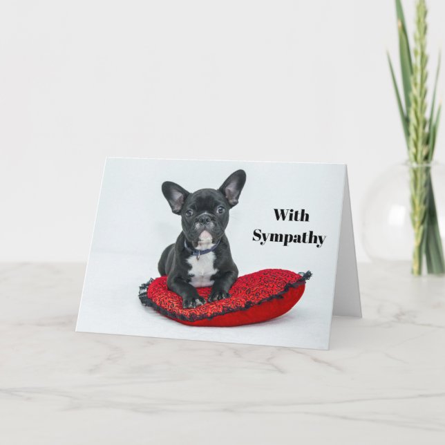 Carte French Bulldog Black Coussin Photo Sympathie (Devant)