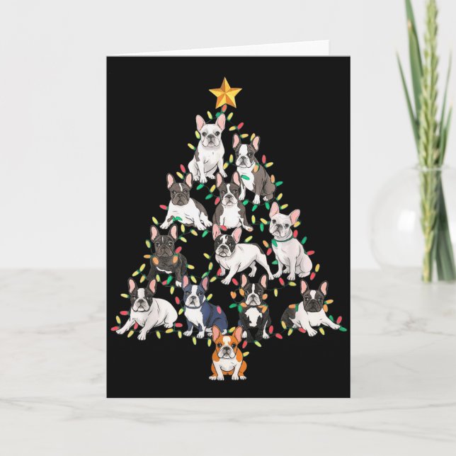 Carte French Bulldog Christmas Tree Frenchie Dog Xmas Pa (Devant)