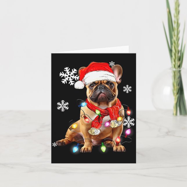 Carte French Bulldog Dog Christmas Light Pajama Pet Xmas (Devant)