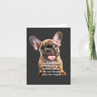 Carte French Bulldog Frenchie dog God Said quote Wings