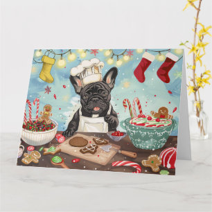 Carte French Bulldog Holiday Baking : Noël festif