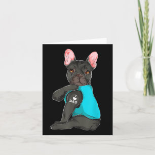 Carte French Bulldog I Love Papa Tattoo Apparel, Chien P