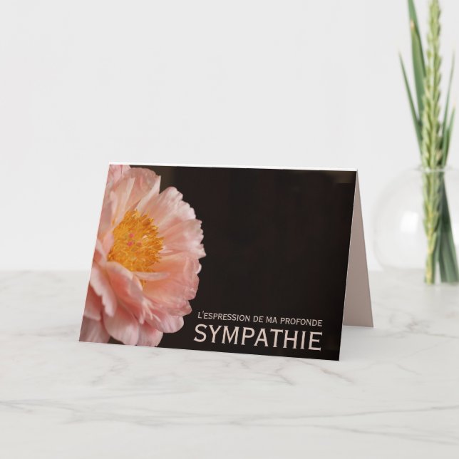 Carte French Sympathy Pink Peony (Devant)