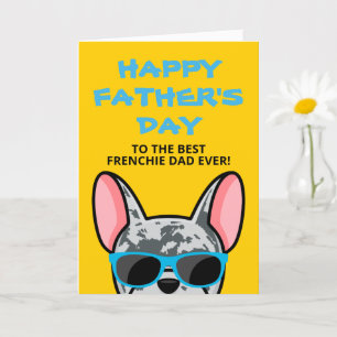Carte Frenchie Fête des pères Blue Merle French Bulldog