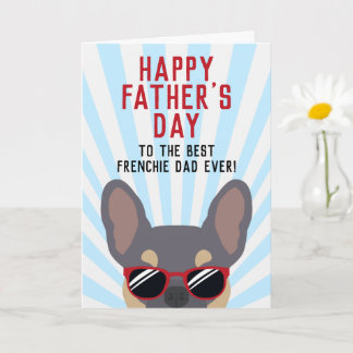 Carte Frenchie Fête des Pères Lilac et Tan Bouledogue Fr