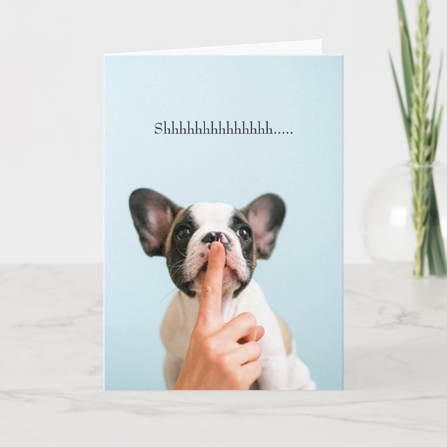 Carte Frenchie French Bulldog Drôle de penser à vous (Devant)