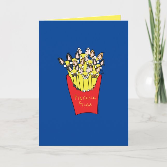 Carte Frenchie Fries - French Bulldog Grey Card (Devant)