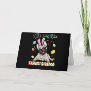 Carte Frenchie Gift Pâques le lapin de Bulldog Françai