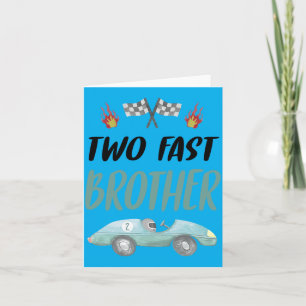 Carte Frère 2e Anniversaire Deux Rapide Voiture de Cours