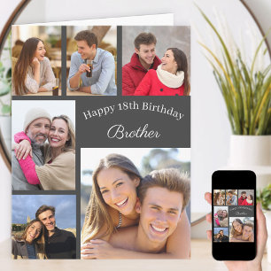 Carte Frère 6 Collage Photo Tous Âges Grand Anniversaire