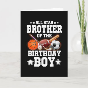 Carte Frère All Star du garçon de la fête d'anniversaire