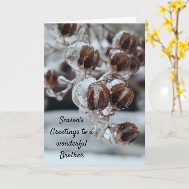 Carte Frère Bonnes Fêtes (Fleur jaune)