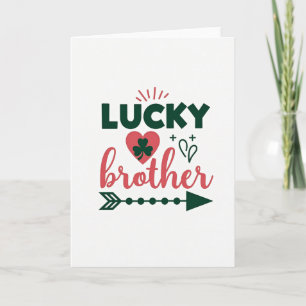 Carte Frère Chanceux à Motif Coeur