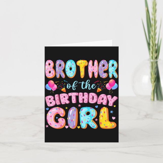 Carte Frère de la fille de l'anniversaire doux gâteau d' (Devant)