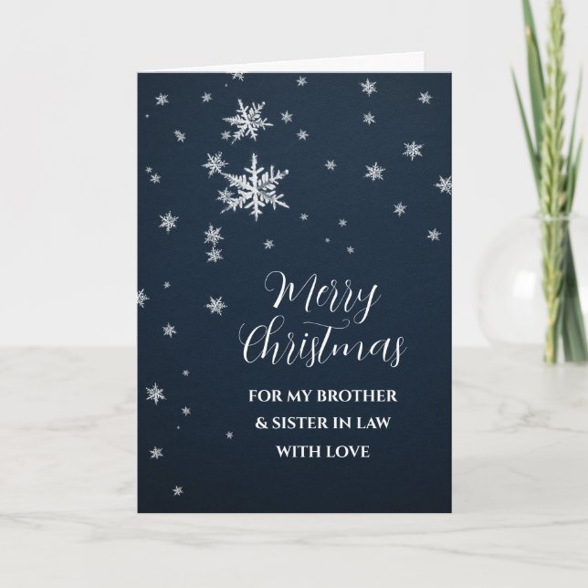 Carte Frère des neiges & Soeur en droit Joyeux Noël (Devant)