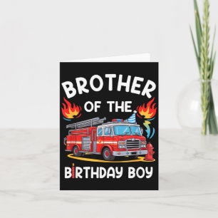 Carte Frère du garçon d'anniversaire Camion de pompiers