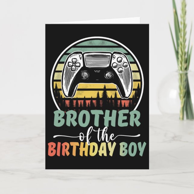 Carte Frère du garçon d'anniversaire vidéaste Matching F (Devant)