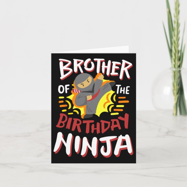 Carte Frère du Ninja de l'anniversaire Karaté Enfants An (Devant)
