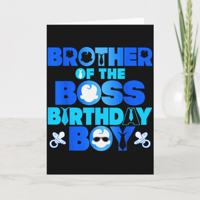 Carte Frère du patron garçon d'anniversaire bébé décorat (Devant)