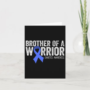 Carte Frère D'Un Guerrier T1D Diabétique Bleu Ribbon Sup