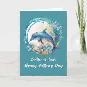 Carte Frère en droit Dauphin Fête des pères Ocean Waves
