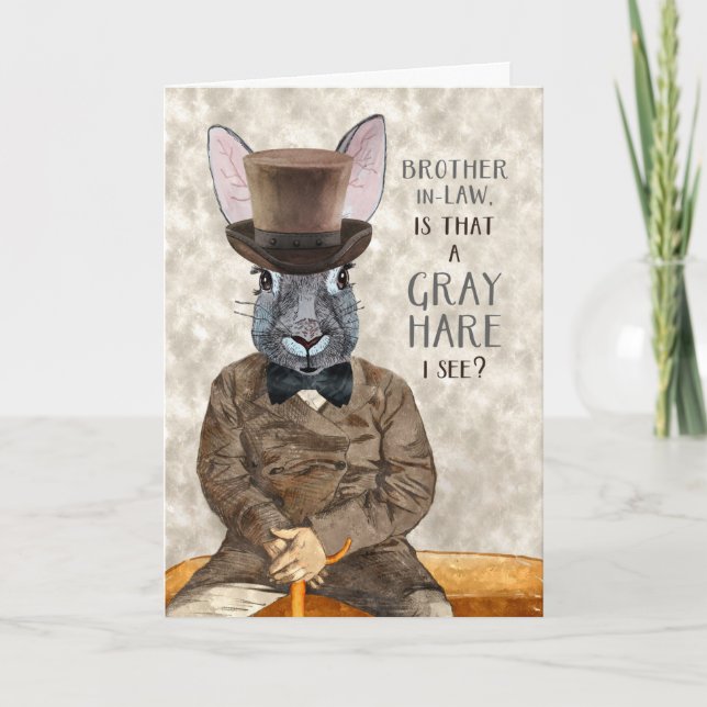 Carte Frère en droit drôle Anniversaire Hipster Rabbit (Devant)