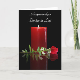 Carte Frère en droit Sympathie avec bougie et Rose