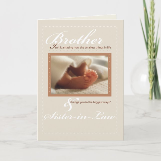 Carte Frère et belle-soeur Félicitations Nouveau bébé (Devant)