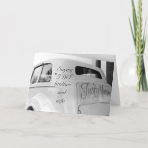 CARTE **FRÈRE ET NOUVELLE FEMME** LE JOUR DU MARIAGE