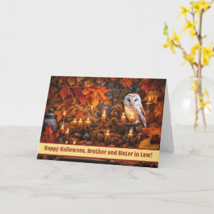 Carte Frère et soeur en droit Bonne Chouette d'Halloween